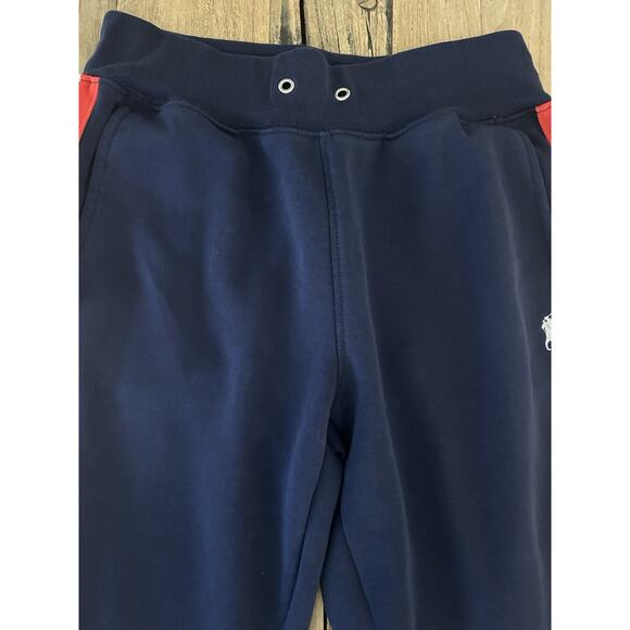 Polo Ralph Lauren Sweatpants XSTP Heavy Striped Logo Preppy Drawstring - Picture 11 of 11